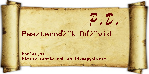 Paszternák Dávid névjegykártya